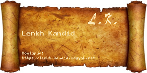 Lenkh Kandid névjegykártya
